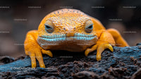 Orange Lizard Close-Up with Vibrant Textured Skin