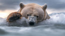 Majestic Polar Bear Swimming through Arctic Waters