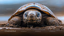 Close-up of a Muddy Tortoise in Natural Habitat