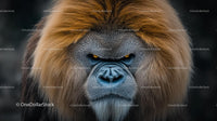 Intense Gorilla Stare with Majestic Mane