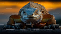 Close-Up of Iguana at Sunset