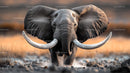 Majestic Elephant with Powerful Tusks in the African Savannah