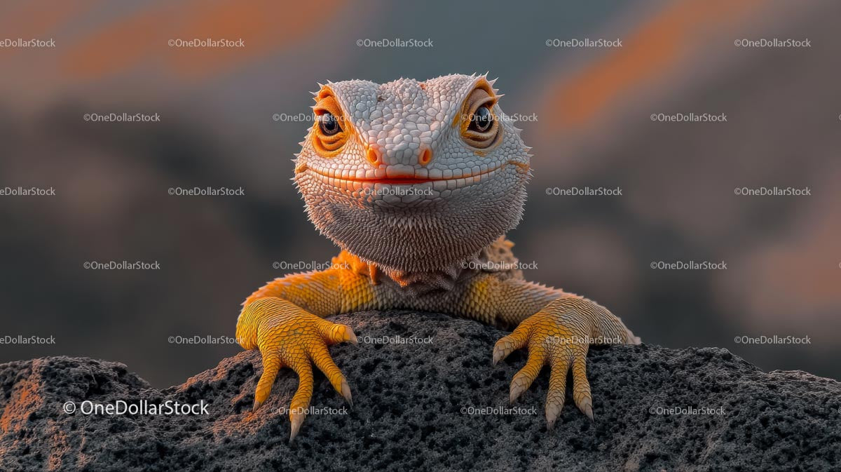 Curious Bearded Dragon on Rocky Terrain