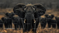 Majestic Elephant in African Grasslands