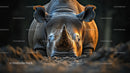 Close-Up of a Majestic Rhino in Natural Habitat