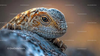 Close-Up of a Lizard Resting on a Rock