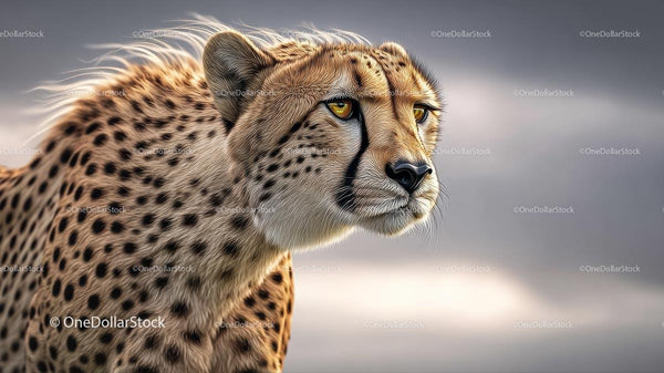 Majestatyczny Gepard z Czujnym Spojrzeniem w Dziczy