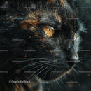 Close-Up Portrait of a Cat with Golden Eyes