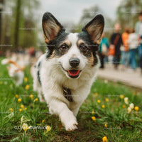 Happy Corgi Enjoying a Stroll in the Park