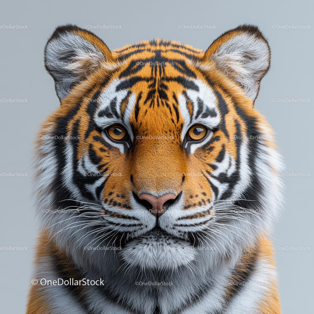 Majestatyczny portret tygrysa bengalskiego z intensywnym spojrzeniem