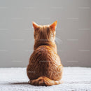 Ginger Cat Sitting Calmly in a Cozy Home Setting