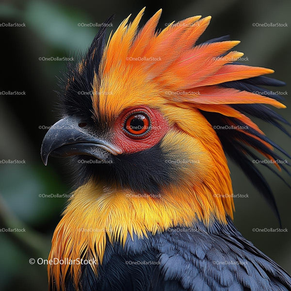 Vibrant Exotic Bird with Ornate Crest in Natural Setting