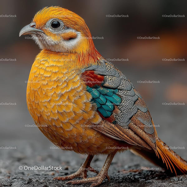 Golden Pheasant with Vibrantly Colored Feathers
