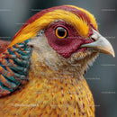 Vibrant Portrait of a Golden Pheasant with Colorful Plumage