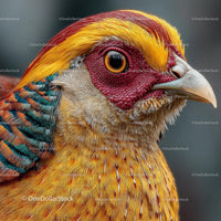 Vibrant Portrait of a Golden Pheasant with Colorful Plumage