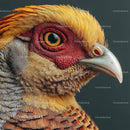 Golden Pheasant with Vibrant Feathers Close-Up