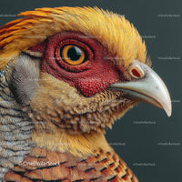 Golden Pheasant with Vibrant Feathers Close-Up