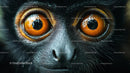 Close-Up of Exotic Animal's Striking Orange Eyes