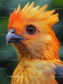 Vibrant Orange Bird with Striking Plumage
