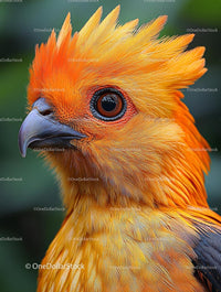 Vibrant Orange Bird with Striking Plumage