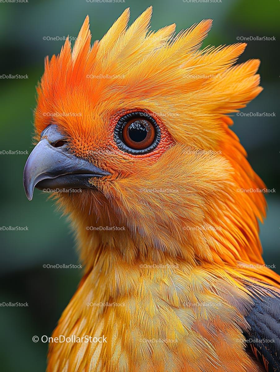 Vibrant Orange Bird with Striking Plumage