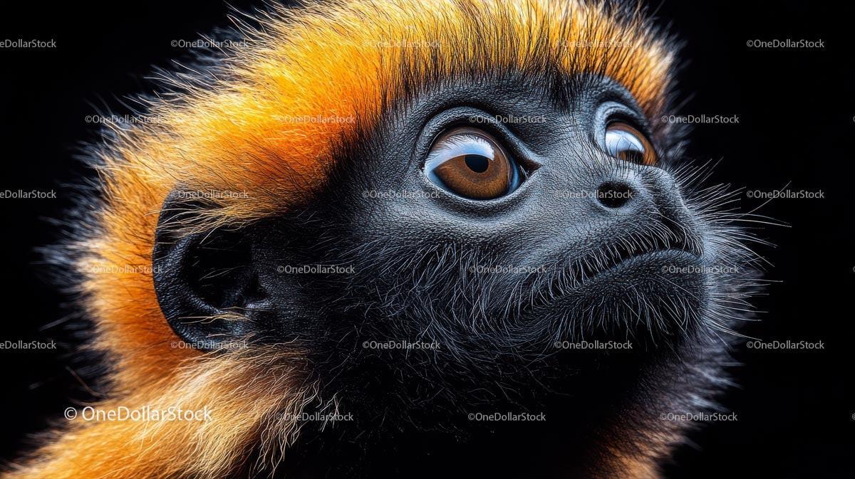 Golden Langur Monkey with Expressive Eyes