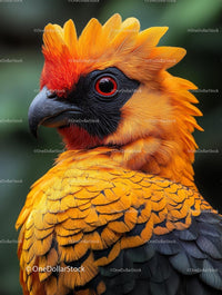Vibrant Tropical Bird with Striking Orange Plumage