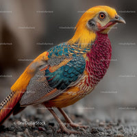Golden Pheasant with Colorful Vibrant Plumage