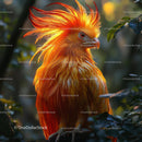 Majestic Bird with Vibrant Orange Plumage in Lush Jungle