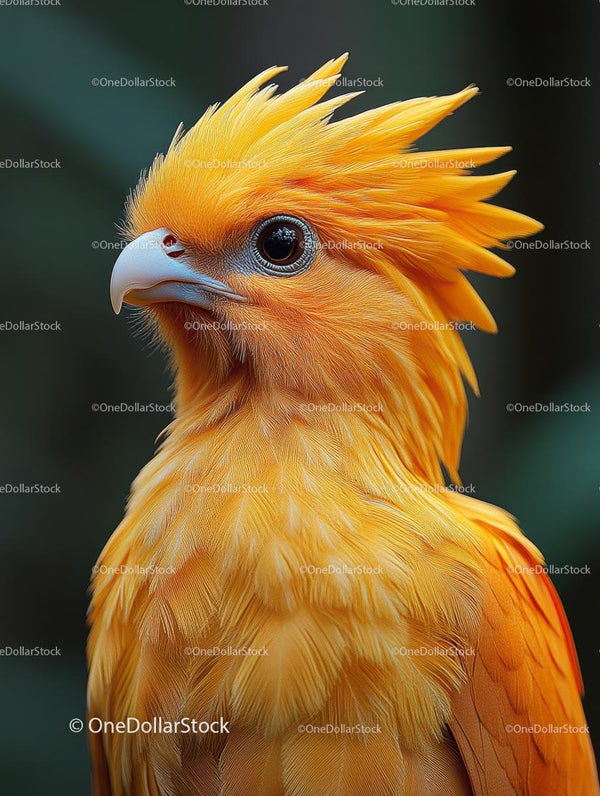 Vibrant Tropical Bird with Golden Plumage