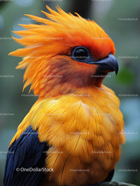 Vibrant Orange Exotic Bird with Striking Plumage
