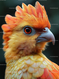 Close-Up of Vibrant Orange Exotic Parrot