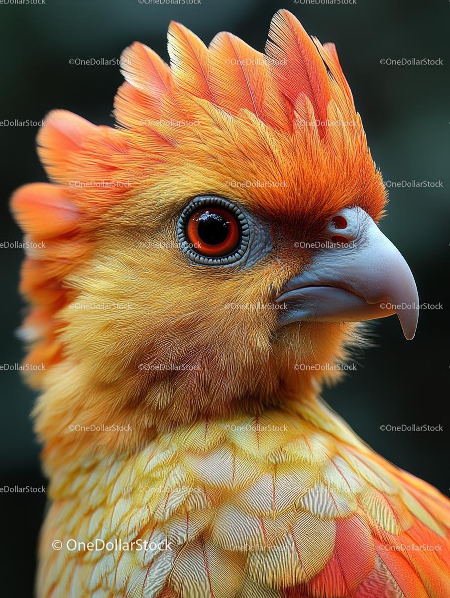 Close-Up of Vibrant Orange Exotic Parrot