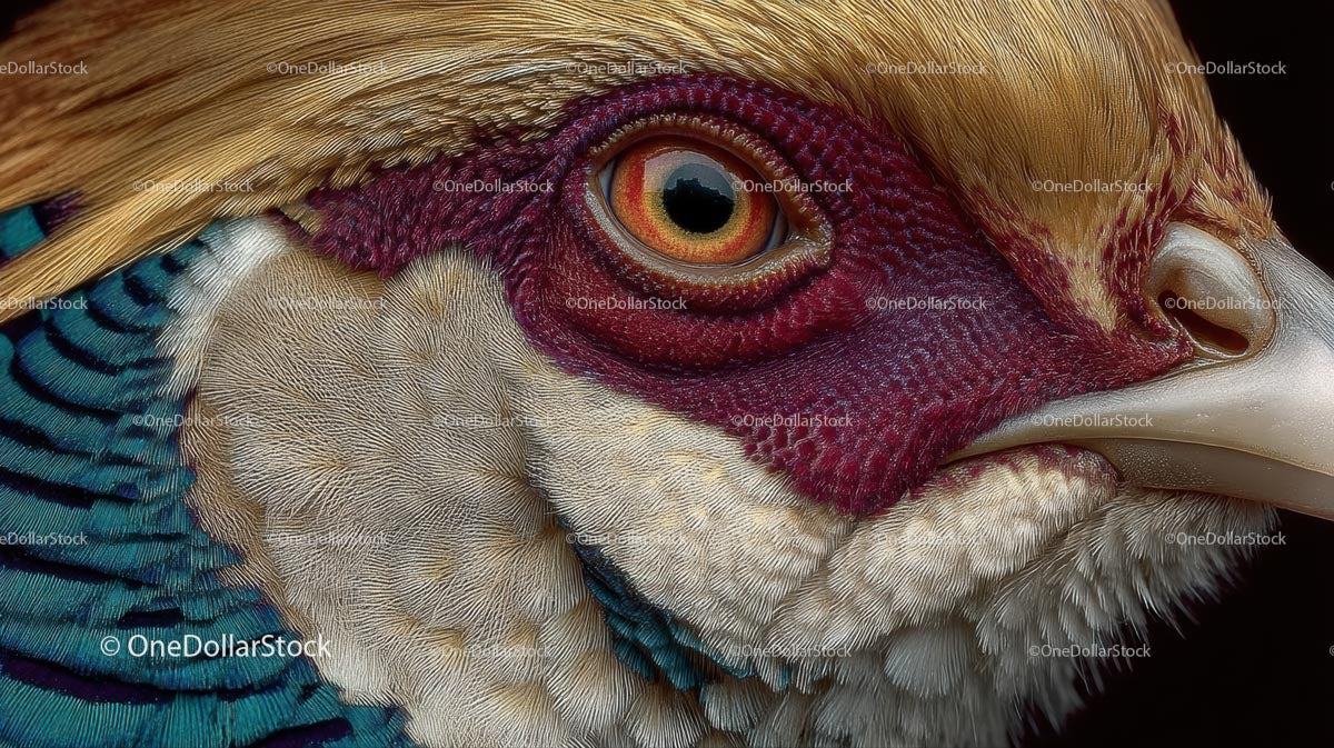 Exotic Bird Closeup with Intricate Feather Details