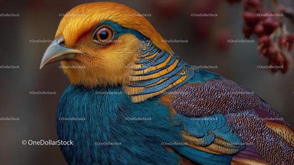 Golden Pheasant with Vibrant and Intricate Plumage