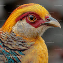 Golden Pheasant with Vibrant Plumage Close-Up Portrait