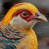 Golden Pheasant with Vibrant Plumage Close-Up Portrait