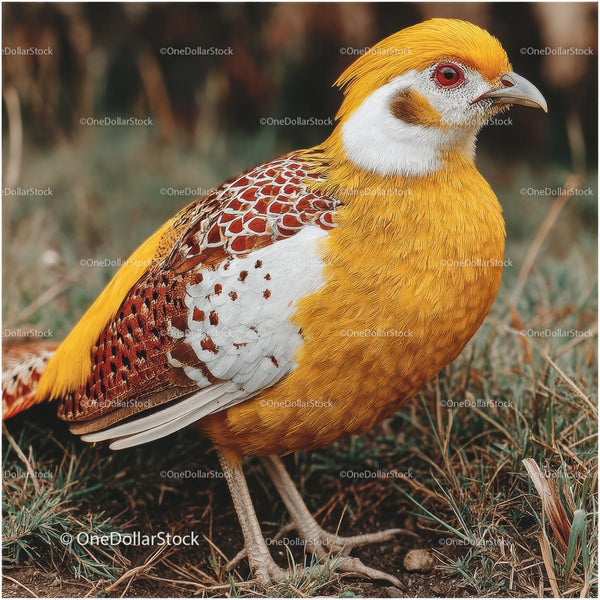 Golden Pheasant Standing in Natural Habitat