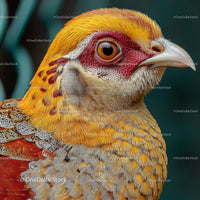 Golden Pheasant with Vibrant Plumage Close-Up