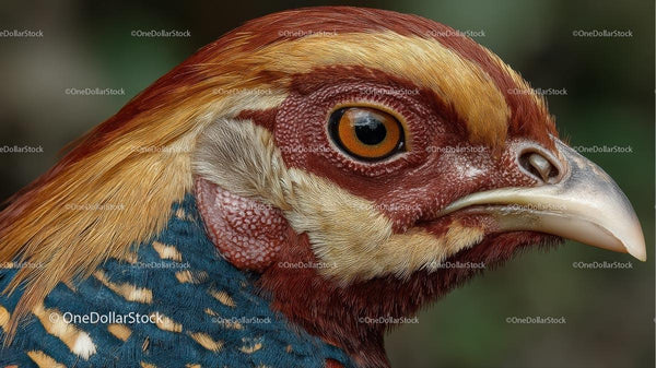 Close-Up of a Golden Pheasant with Vibrant Plumage