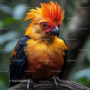 Vibrant Tropical Parrot with Orange and Yellow Plumage