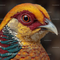 Close-up of a Colorful Pheasant with Vibrant Plumage