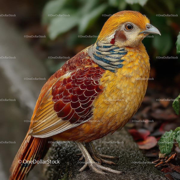 Golden Pheasant with Vibrant Plumage in Natural Setting
