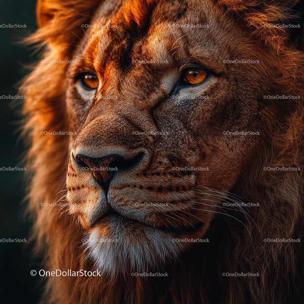 Majestic Lion with Intense Gaze in Natural Habitat
