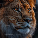 Majestic Lion Portrait with Golden Eyes