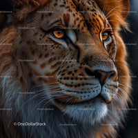 Majestic Lion Portrait with Golden Eyes