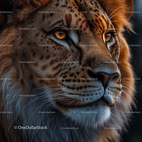 Majestic Lion Portrait with Golden Eyes