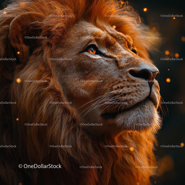 Majestic Lion with Regal Mane in Golden Light