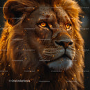 Majestic Lion with Golden Mane in Dramatic Lighting