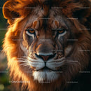 Majestic Lion with Luxurious Mane in Natural Habitat